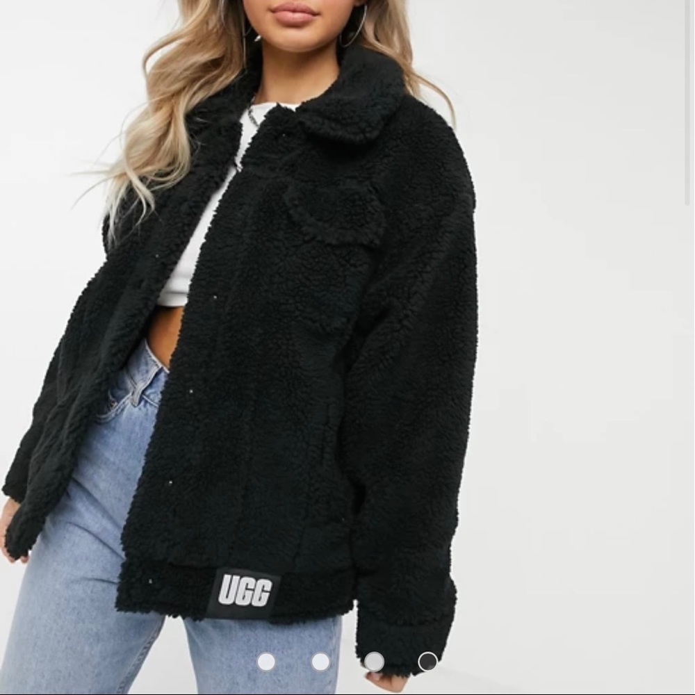 New UGG Frankie Sherpa Trucker Jacket in Black